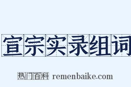 宣宗实录组词是什么意思的图片